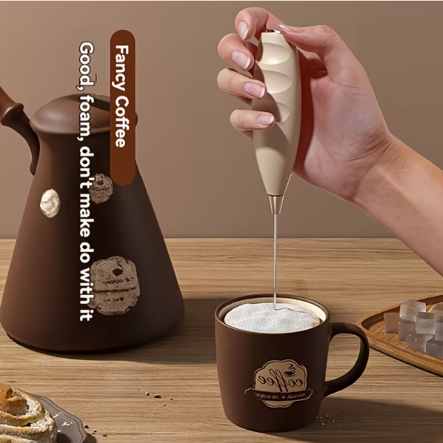 Electric Handheld Egg Beater, Mini Cream Whisk for Baking, Outdoor Food Mixer, Multifunctional Stirring Head, Kitchen Essential, Portable and Convenient