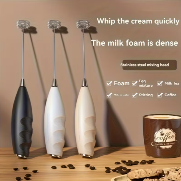 Electric Handheld Egg Beater, Mini Cream Whisk for Baking, Outdoor Food Mixer, Multifunctional Stirring Head, Kitchen Essential, Portable and Convenient