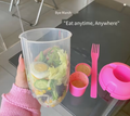 Breakfast Salad Cup Mason Jar with Spoon Lid, Yogurt Cup, Portable Milk Container with Fork, Healthy Lunch Salad Container Cup with Lid