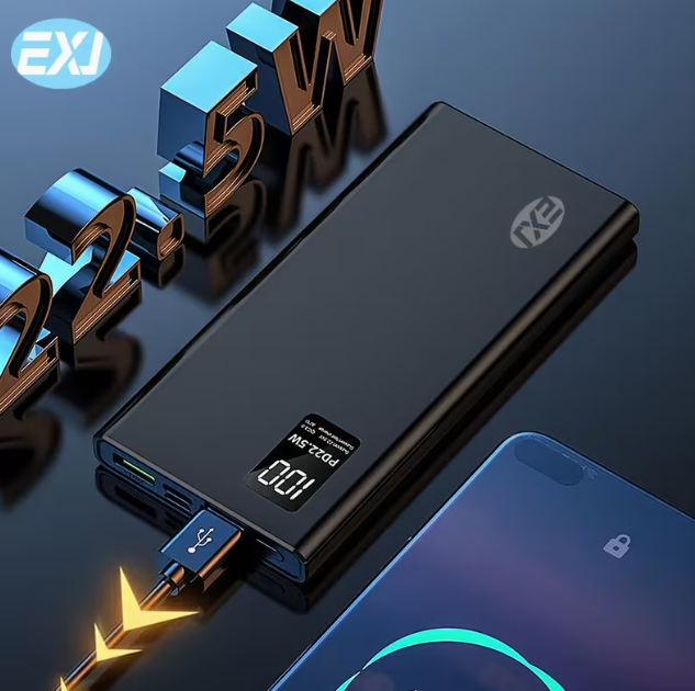 EXJ 22.5W Fast Charging Power Bank 10000/20000mAh LED Digital Display Dual USB Type-C Safe Lithium Polymer Battery Portable Charger Compatible with iPhone & Android Travel & Daily Use