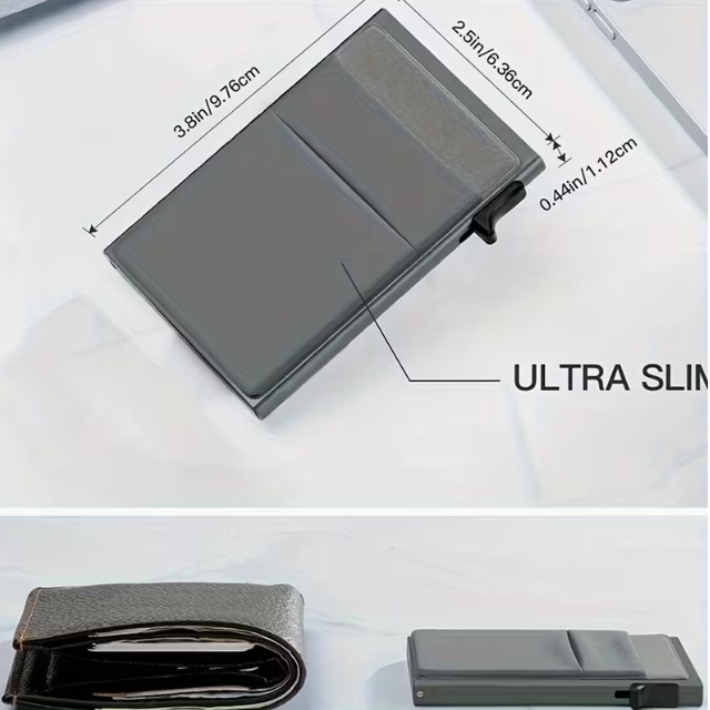 RFID Blocking Slim Pop-Up Wallet for Men - Sleek Minimalist Design with Coin Slot, Multiple Card Slots & Secure Card Protection - Compact Lightweight Everyday Carry, Mini Wallet