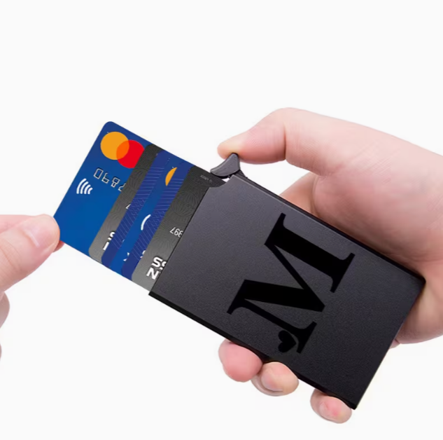 Men's & Suitable for RFID Blocking Wallet & Card Holder - Slim Metal Wallet with Aluminum Blocking Technology, Anti-Theft Credit Card Case for Business Travel, Thin Wallet for Men