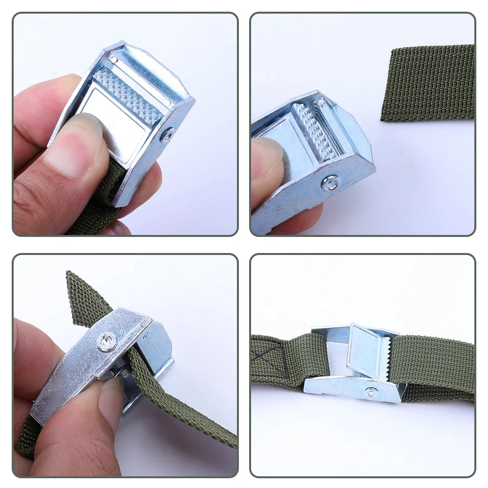 2M Buckle Tie-Down Belt Cargo Straps With Metal Buckle Tow Rope Strong Ratchet Belt For Luggage Bag Motorcycle Car Accessories