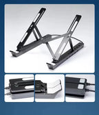 Foldable Aluminum Laptop Stand with RGB USB Hub