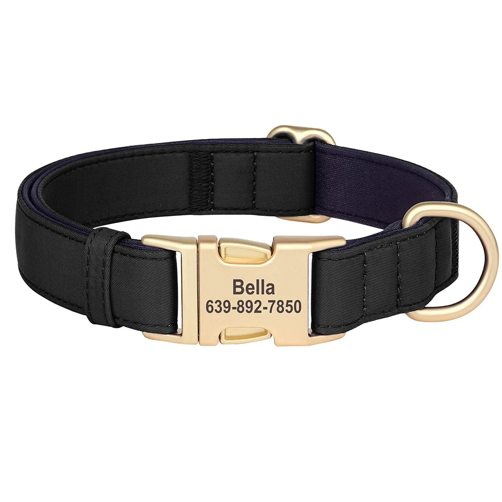 Personalized Dog Collar Waterproof Nylon Soft Padded