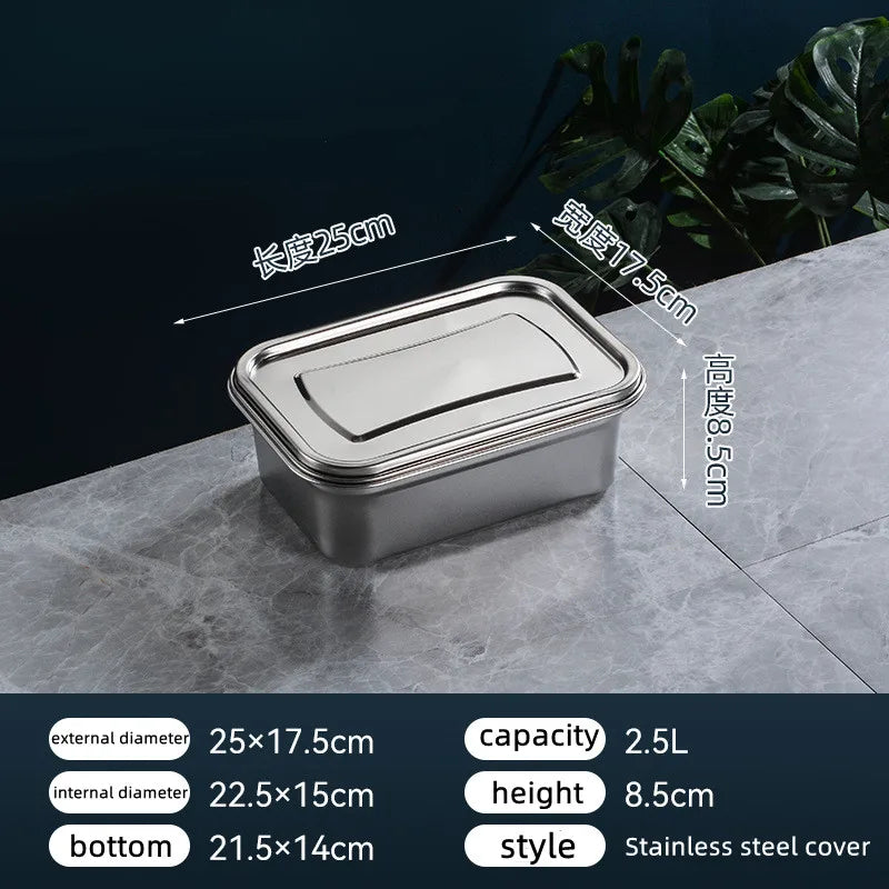 304 Stainless Steel Insulation Lunch Box Student Worker Portable Leak-proof Fresh-keeping Sealed Box Food Storage Picnic Box