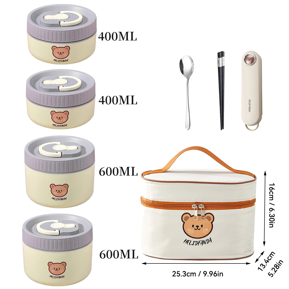 WORTHBUY Microwave Sealed 304 Stainless Steel Thermal Bento Lunch Box Large Capacity Cute Insulated Food Container For Students