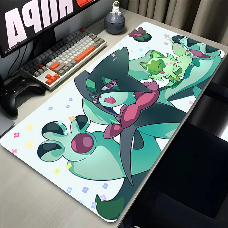 Mouse Pad Large Gamer XXL Laptop Pc Keyboard Desk Mouse Mat P-Pokemon Meowscarada Carpet Gaming Accessories Rubber Mousepad
