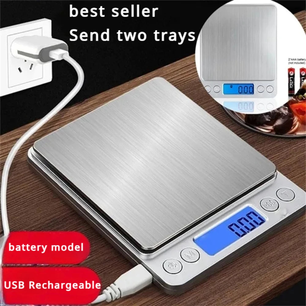 0.01g Digital Kitchen Scale Jewelry Smart Precision LCD Electronic Pocket Portable Food Scales Gram Weight Balance