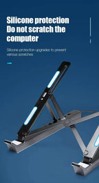 Foldable Aluminum Laptop Stand with RGB USB Hub