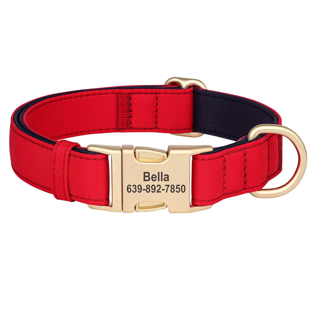 Personalized Dog Collar Waterproof Nylon Soft Padded