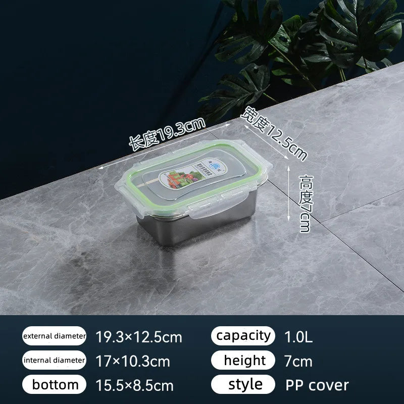 304 Stainless Steel Insulation Lunch Box Student Worker Portable Leak-proof Fresh-keeping Sealed Box Food Storage Picnic Box