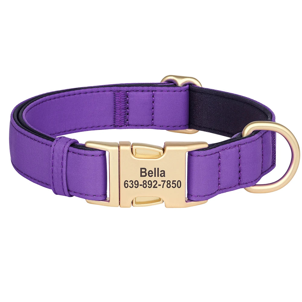 Personalized Dog Collar Waterproof Nylon Soft Padded