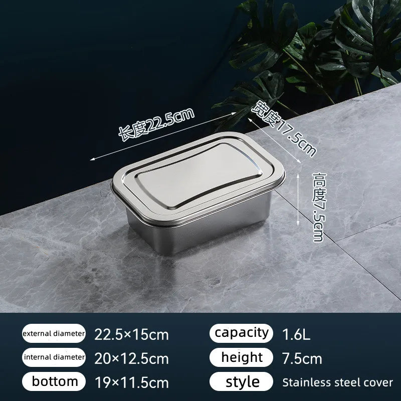 304 Stainless Steel Insulation Lunch Box Student Worker Portable Leak-proof Fresh-keeping Sealed Box Food Storage Picnic Box
