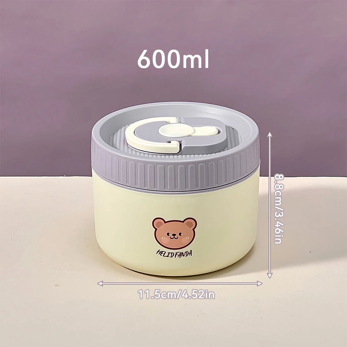 WORTHBUY Microwave Sealed 304 Stainless Steel Thermal Bento Lunch Box Large Capacity Cute Insulated Food Container For Students