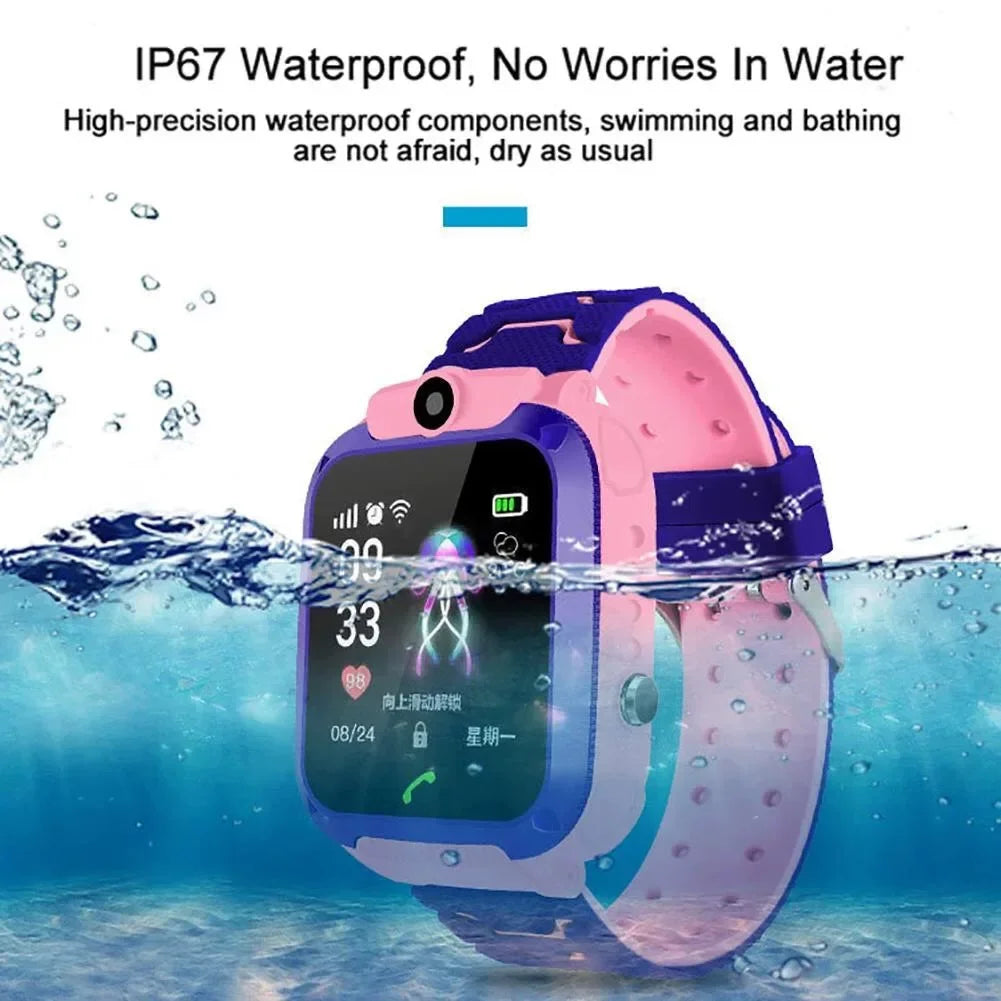 Lenovo GPS Tracking Waterproof Watch Mini Smart Children's Watch 4G Sim Card Call Camera Watch Birthday Gift Electronic Clock