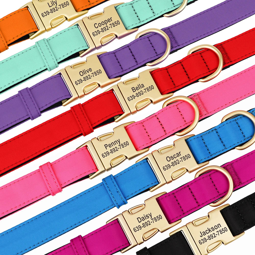 Personalized Dog Collar Waterproof Nylon Soft Padded