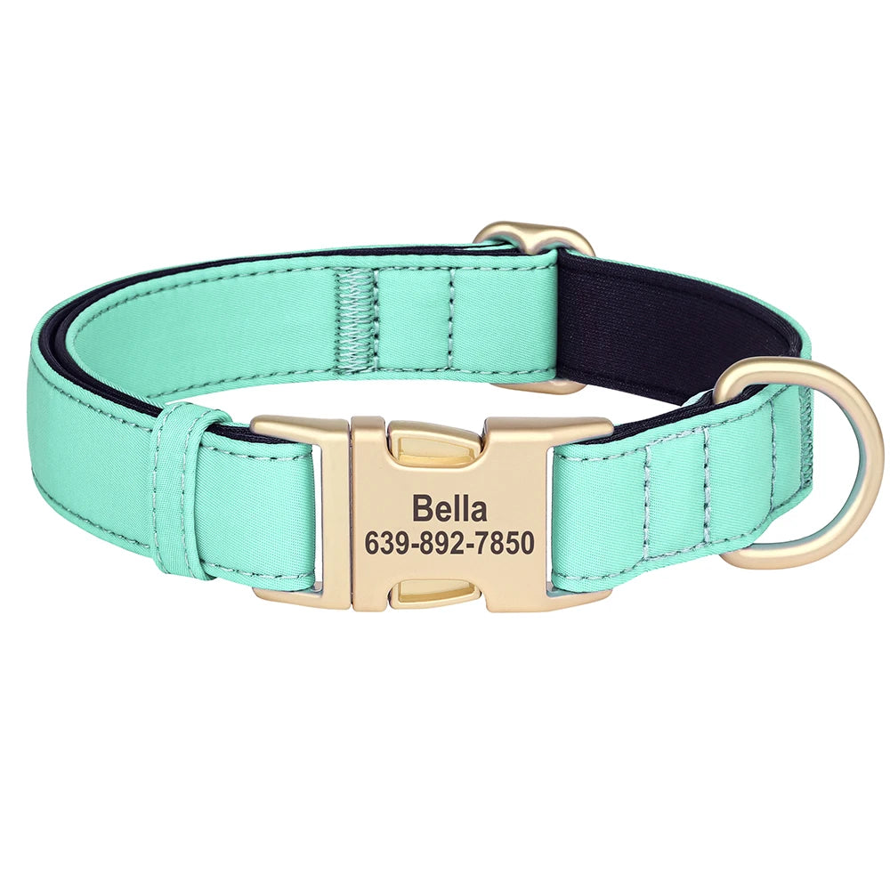 Personalized Dog Collar Waterproof Nylon Soft Padded