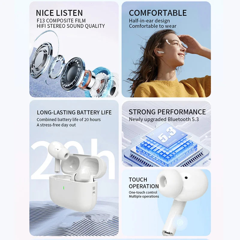 Air Pro Wireless Bluetooth Earphones TWS Headset HiFi Earbuds Noise Reduction Headphones Waterproof For IPHONE Android