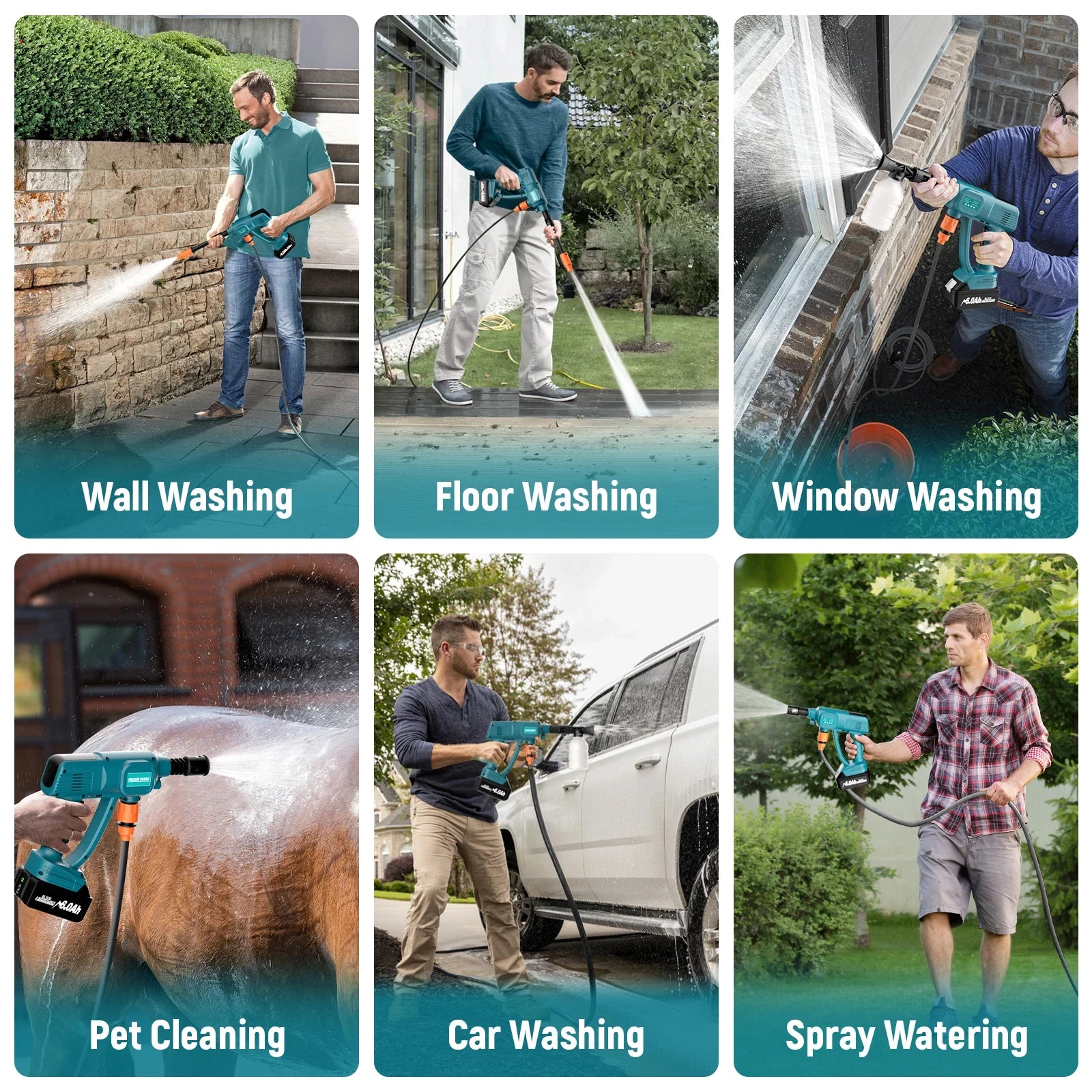 Cordless Pressure Washer Compatible For Makita 18V Series Battery Power Handheld High-Pressure Washer Gun for Car/Home Cleaning