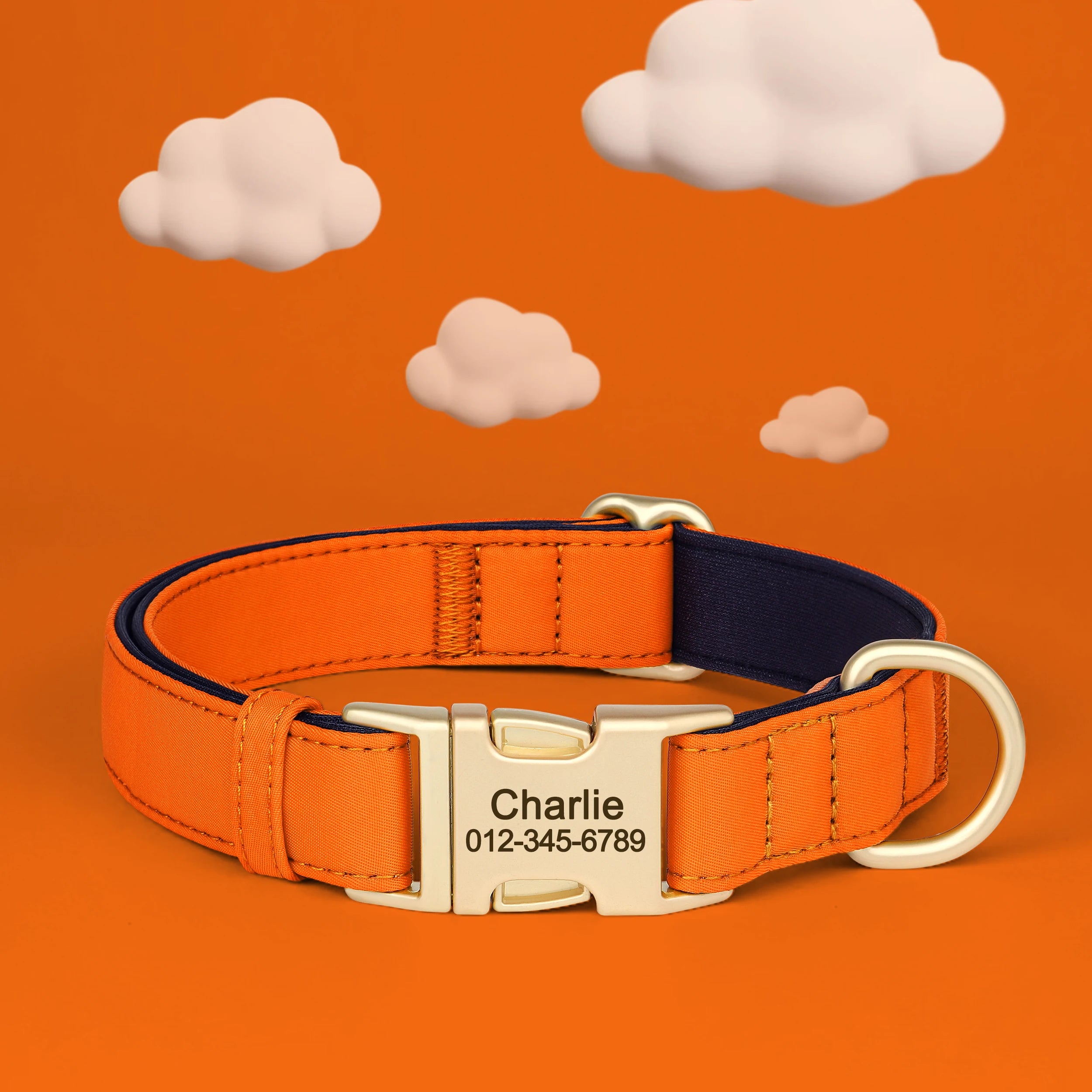 Personalized Dog Collar Waterproof Nylon Soft Padded