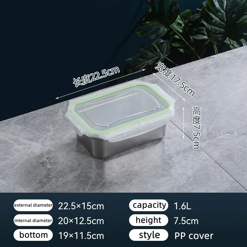 304 Stainless Steel Insulation Lunch Box Student Worker Portable Leak-proof Fresh-keeping Sealed Box Food Storage Picnic Box