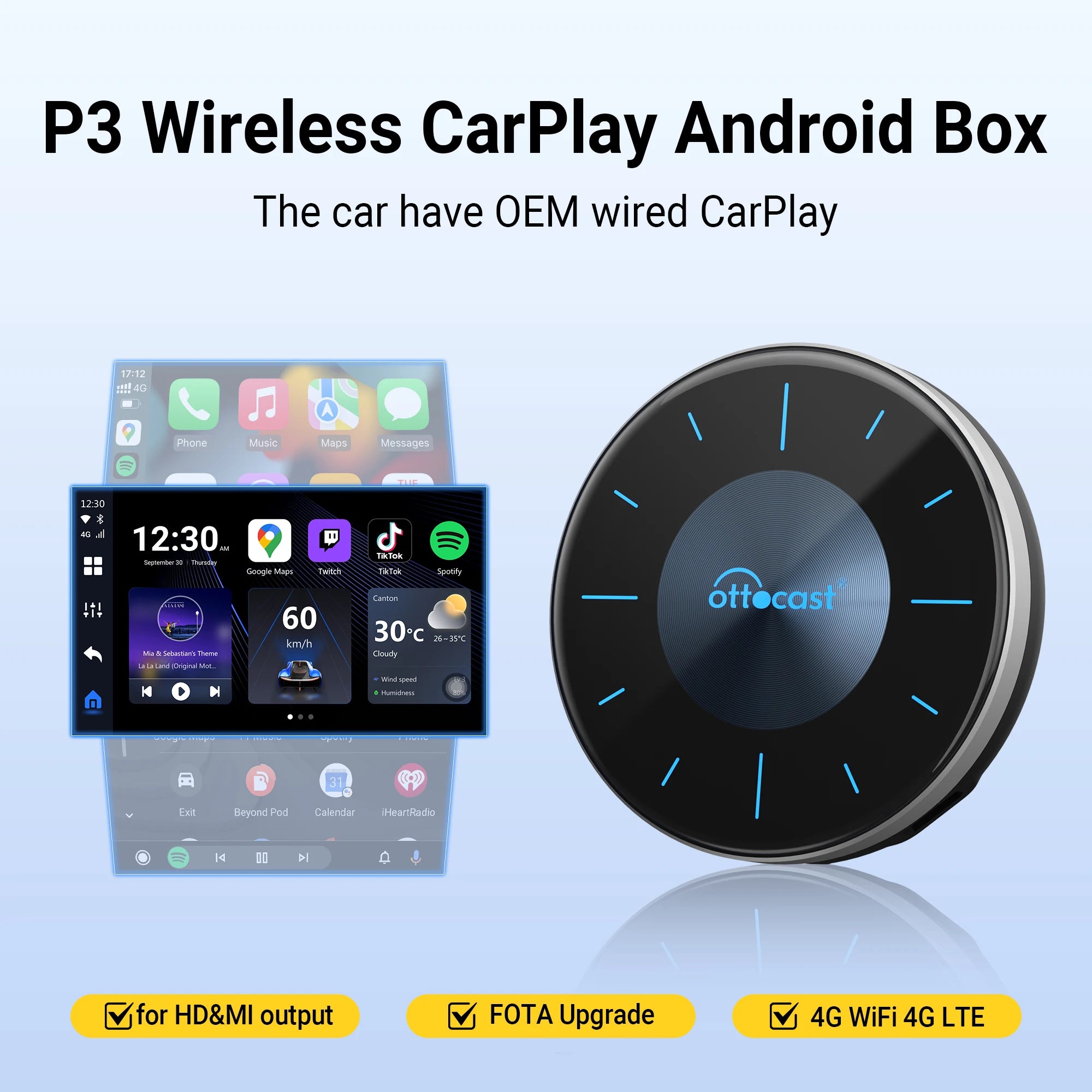 Android AI Box for Youtube Netflix Wireless CarPlay