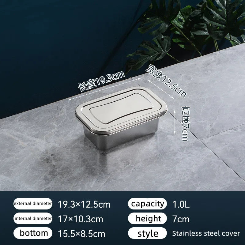 304 Stainless Steel Insulation Lunch Box Student Worker Portable Leak-proof Fresh-keeping Sealed Box Food Storage Picnic Box