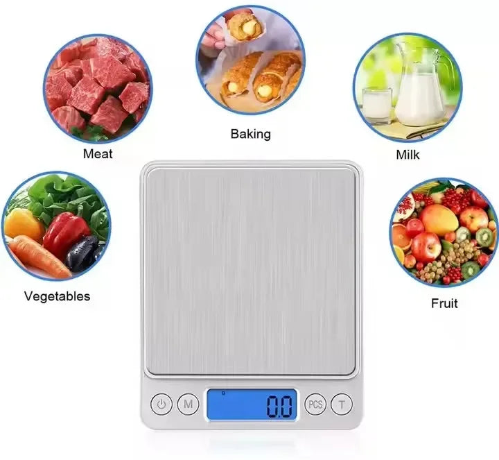 0.01g Digital Kitchen Scale Jewelry Smart Precision LCD Electronic Pocket Portable Food Scales Gram Weight Balance
