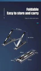 Foldable Aluminum Laptop Stand with RGB USB Hub