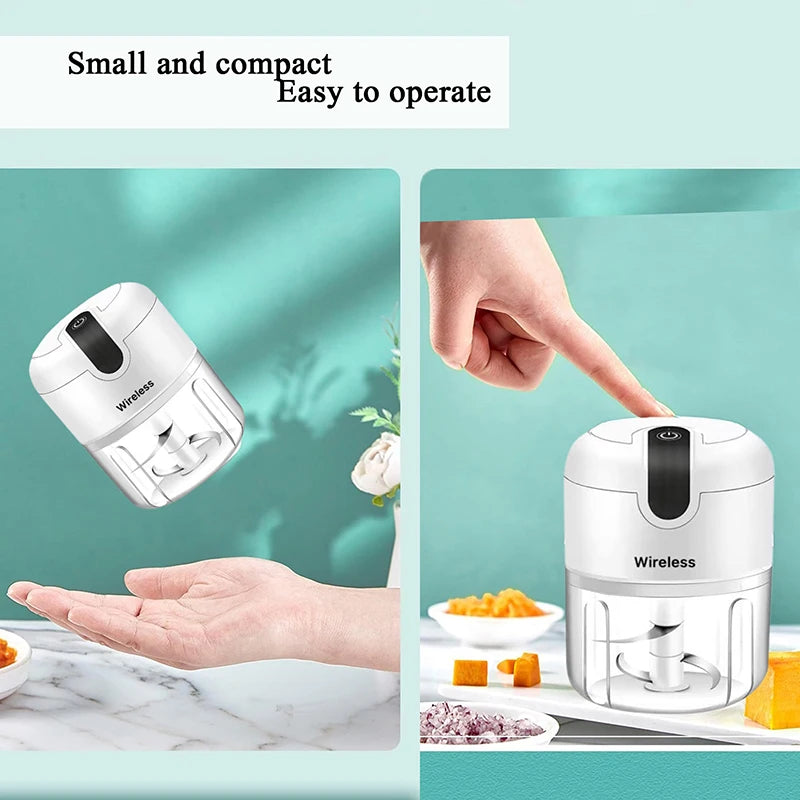 Electric Mini Garlic Chopper,Food Processor,Portable Cordless Garlic Mincer Masher,Meat Grinder