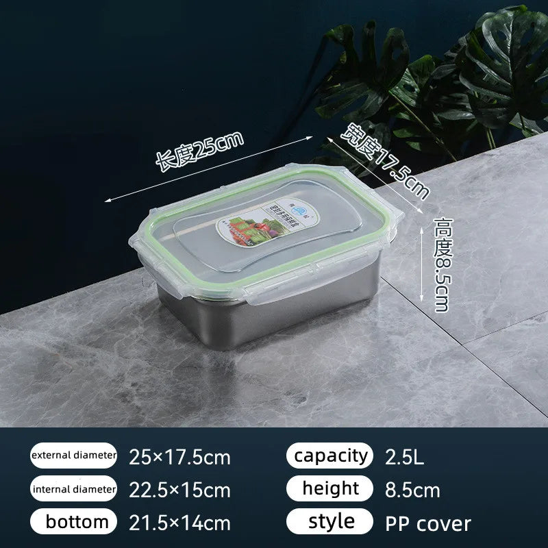 304 Stainless Steel Insulation Lunch Box Student Worker Portable Leak-proof Fresh-keeping Sealed Box Food Storage Picnic Box