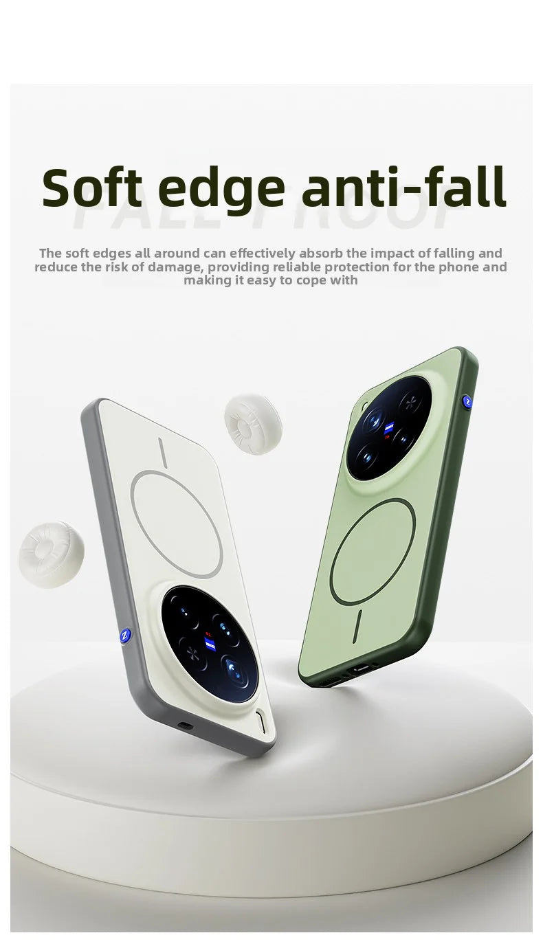 For VIVO X300 Pro Case Hard Silicone Skin Magnetic Wireless Charging Protective Back Cover For VIVO X300 X300Pro Phone Shell