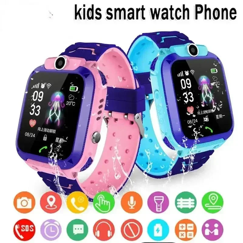 Lenovo GPS Tracking Waterproof Watch Mini Smart Children's Watch 4G Sim Card Call Camera Watch Birthday Gift Electronic Clock