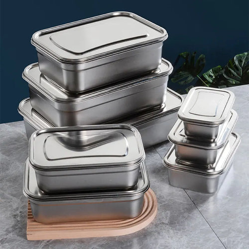 304 Stainless Steel Insulation Lunch Box Student Worker Portable Leak-proof Fresh-keeping Sealed Box Food Storage Picnic Box