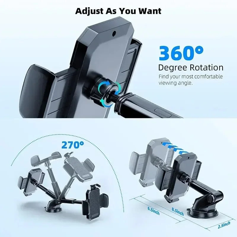 360° Rotatable Stable Car Phone Bracket Universal Windshield Suction Cup Air Vent Mount Car Phone Holder Stand for Mobile Phones