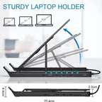 Foldable aluminum laptop stand with RGB USB hub image 5 | The All Express