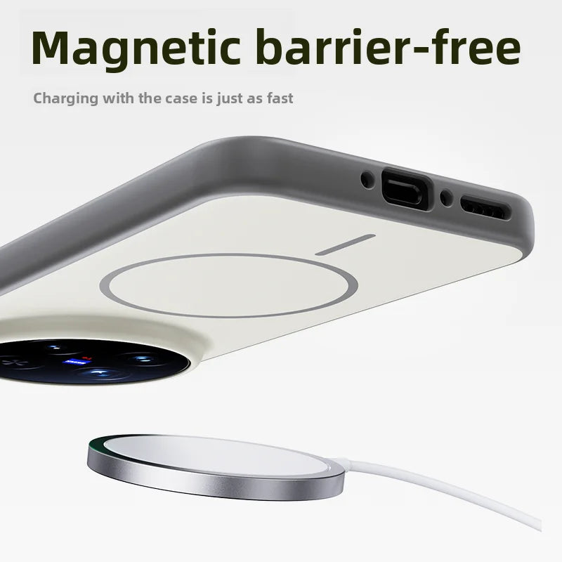 For VIVO X300 Pro Case Hard Silicone Skin Magnetic Wireless Charging Protective Back Cover For VIVO X300 X300Pro Phone Shell