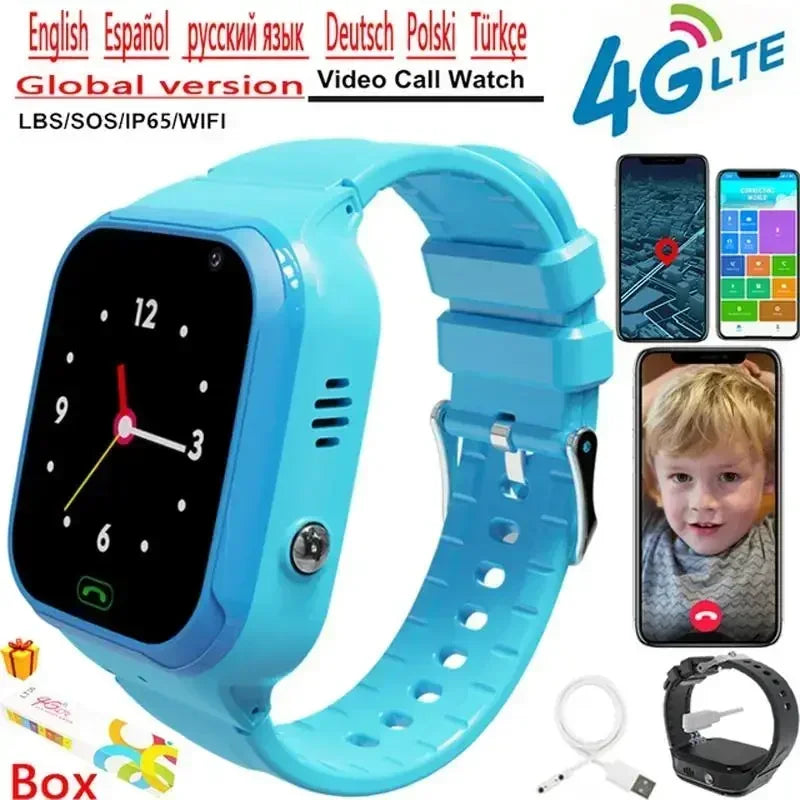 Lenovo GPS Tracking Waterproof Watch Mini Smart Children's Watch 4G Sim Card Call Camera Watch Birthday Gift Electronic Clock
