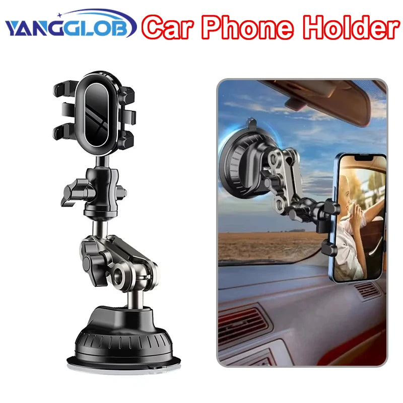 Car Phone Holder Shooting Car Two In One Strong Suction Cup Multi Angle Adjustable Aluminum Alloy Clip Holder