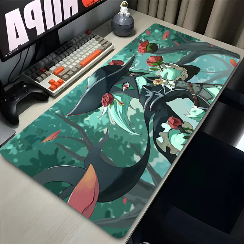 Mouse Pad Large Gamer XXL Laptop Pc Keyboard Desk Mouse Mat P-Pokemon Meowscarada Carpet Gaming Accessories Rubber Mousepad