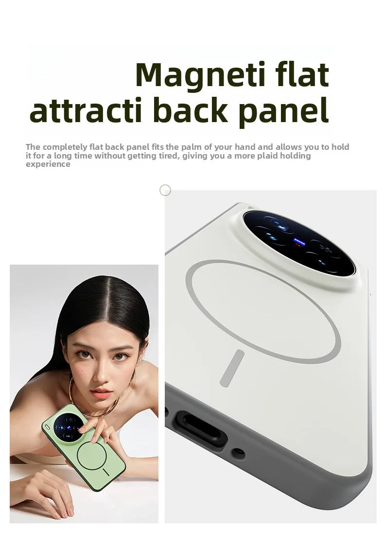 For VIVO X300 Pro Case Hard Silicone Skin Magnetic Wireless Charging Protective Back Cover For VIVO X300 X300Pro Phone Shell