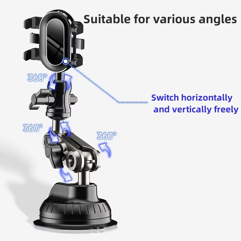 Car Phone Holder Shooting Car Two In One Strong Suction Cup Multi Angle Adjustable Aluminum Alloy Clip Holder