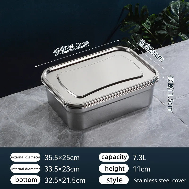 304 Stainless Steel Insulation Lunch Box Student Worker Portable Leak-proof Fresh-keeping Sealed Box Food Storage Picnic Box