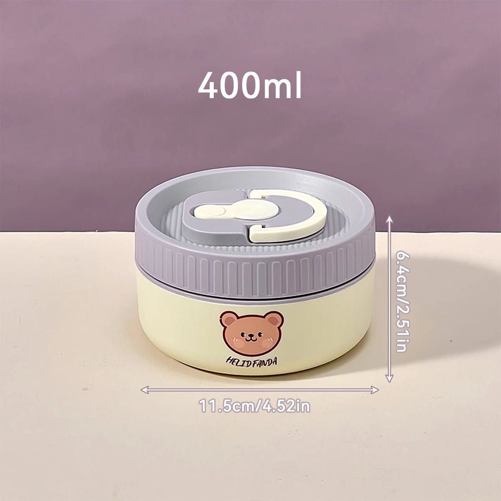WORTHBUY Microwave Sealed 304 Stainless Steel Thermal Bento Lunch Box Large Capacity Cute Insulated Food Container For Students