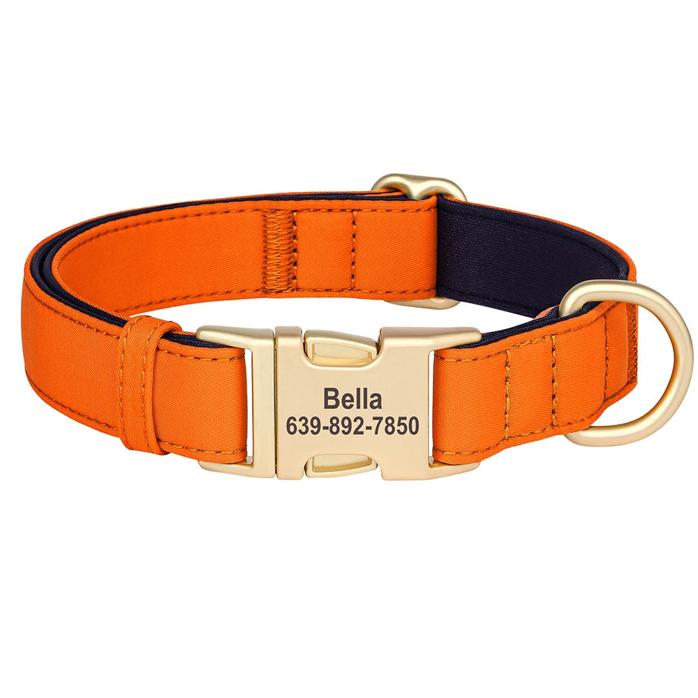 Personalized Dog Collar Waterproof Nylon Soft Padded