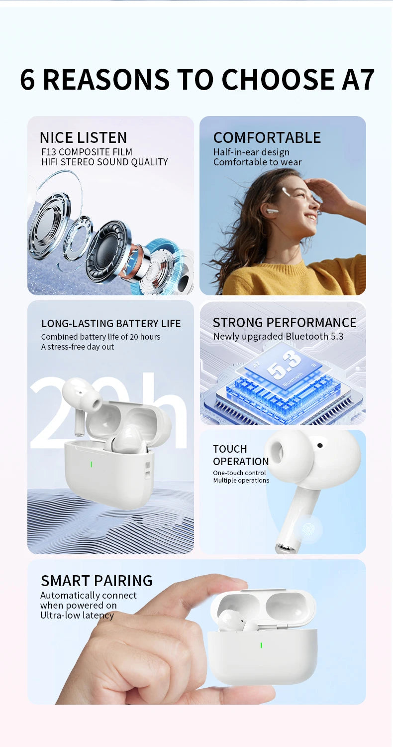 Air Pro Wireless Bluetooth Earphones TWS Headset HiFi Earbuds Noise Reduction Headphones Waterproof For IPHONE Android