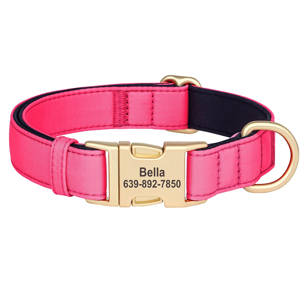 Personalized Dog Collar Waterproof Nylon Soft Padded