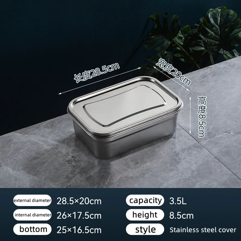 304 Stainless Steel Insulation Lunch Box Student Worker Portable Leak-proof Fresh-keeping Sealed Box Food Storage Picnic Box