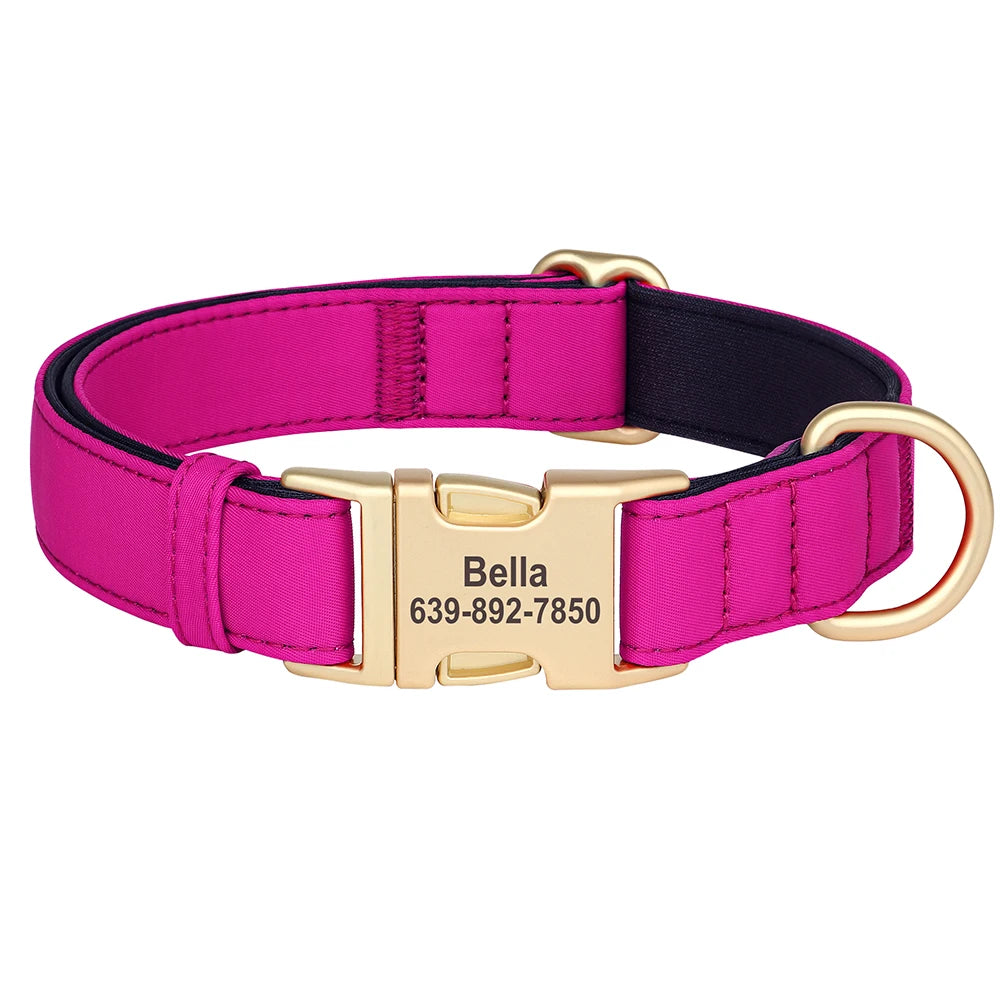 Personalized Dog Collar Waterproof Nylon Soft Padded